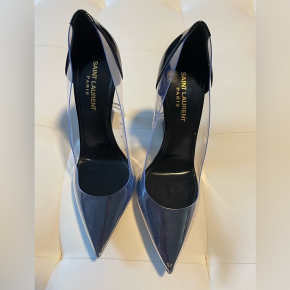Sold Yves Saint Laurent Opyum Pointed Toe Logo Heel Pumps - Picture 5 of 10
